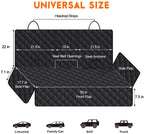 Dog Car Seat Cover - Waterproof Back Seat Protector for Pets, Non-Slip Design Compatible with Most Cars, Trucks, and SUVs - Black