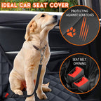 Dog Car Seat Cover - Waterproof Back Seat Protector for Pets, Non-Slip Design Compatible with Most Cars, Trucks, and SUVs - Black