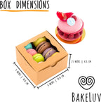 50Pcs Brown Small Cookie Boxes with Window, 4X4X2.5 Inches Bakery Boxes, Mini Cake, Treats, Macaron Packaging, Individual Cupcake, Gift Giving